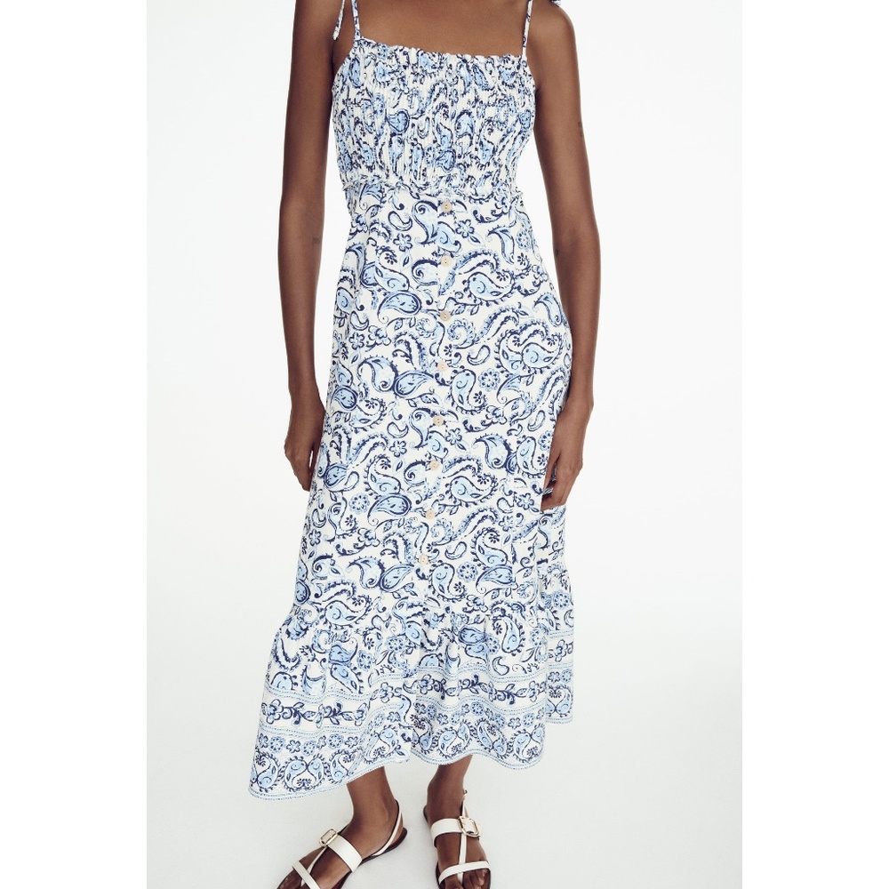 ZARA Printed Midi Dress - Size XL